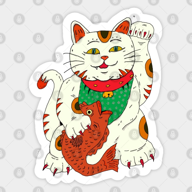 Maneki-neko Sticker by Ragna.cold